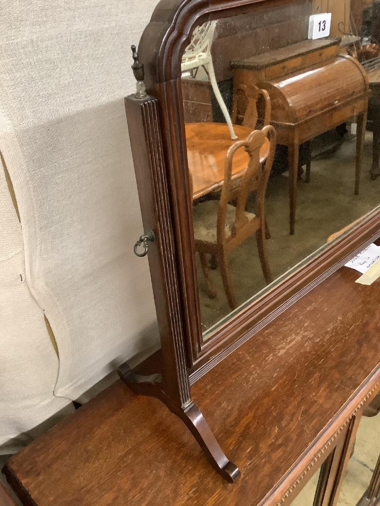 A mahogany dressing table mirror, width 53cm height 52cm
